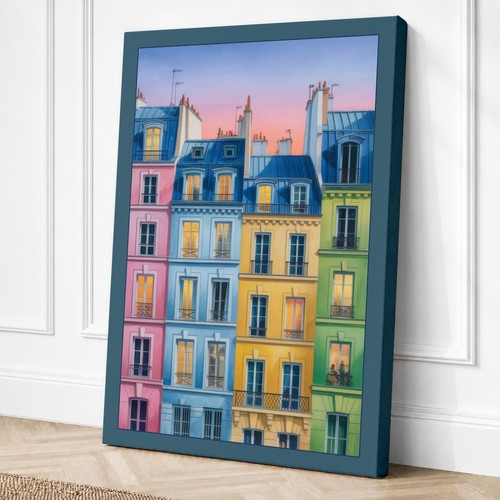 Parisian pastel facade vintage - parisian,