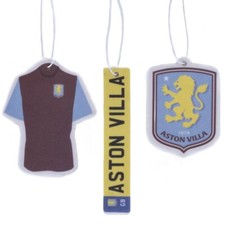 Aston Villa FC 3 Pack Car Vehicle Air Freshener Official Merchandise Gift NEW UK
