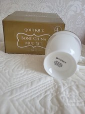 fine bone china mugs set of 4 white gold rimmed