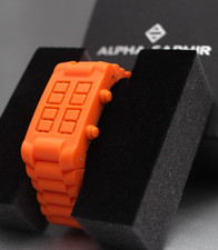 Alpha Saphir LED 3atm orange designer sport watch 374g