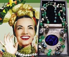 Vintage Faux Venetian Double Strand Necklace 1950s Carmen Miranda Signed Hong
