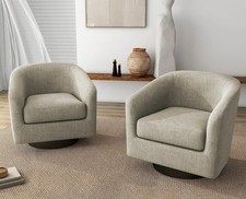 2 Set Linen Lt Brown Chair