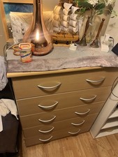 5 Chest If Drawers Brown Wood Pine