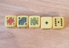 Vintage set of 5 Poker dice