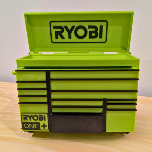 Mini rolling tool box - in, green