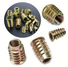 THREADED WOOD INSERT NUTS M4 M5 M6 M8 M10 HEX DRIVE SCREW FIXINGS TYPE D