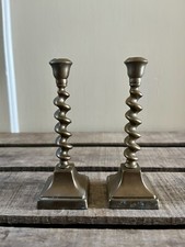Pair Of Small Brass Barley
