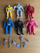 8Bundle Power Rangers Mighty Morphin Movie Ninja Figures (Full team) +8 Weapons