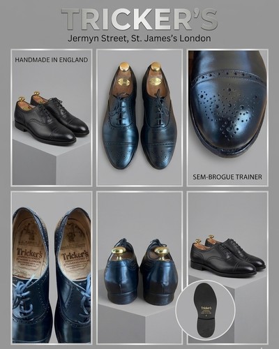 Tricker black leather - black,