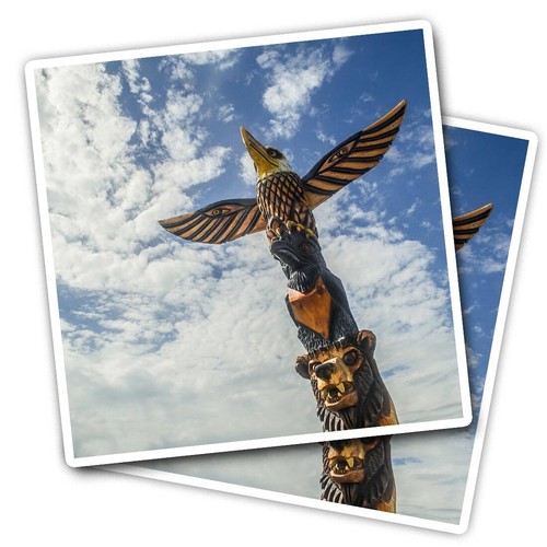 Vinyl stickers wooden - stickers, totem