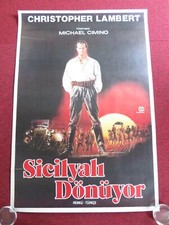 SICILIAN TURKISH POSTER ROLLED CHRISTOPHER LAMBERT TERENCE STAMP 1987