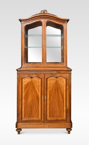 French walnut display cabinet - french,
