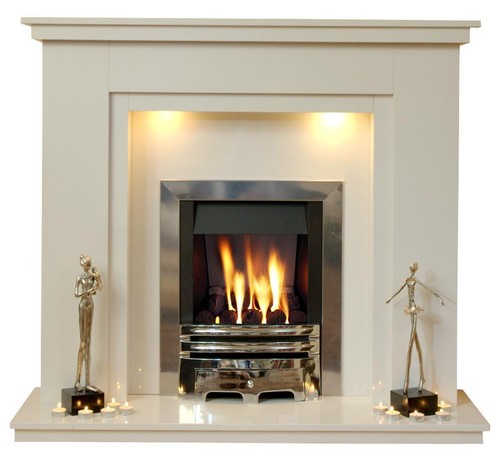 Marble fireplace modern - fireplace,