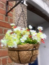 Hanging Basket with artificial flowers UNWANTED GIFT  grab a bargain ?! 