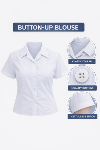 Girls white school blouse - white,