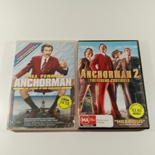 Anchorman 1+2 DVD Ex Rental Bundle Lot Region 4 PAL Ron Burgundy Will Ferrell
