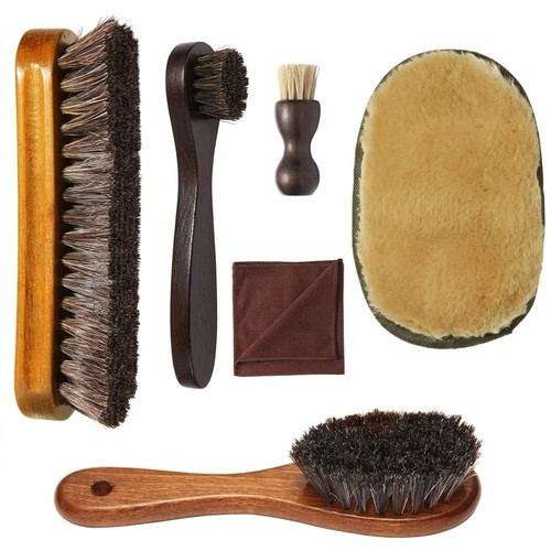 Horsehair shoe shine kit - horsehair,