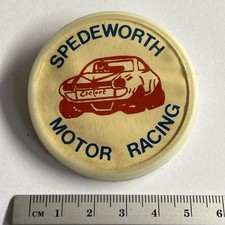 Vintage Collectible Plastic pin badge Spedeworth Motor Racing Ford Motor sport