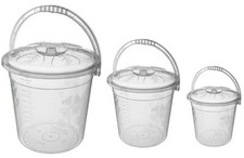 5L 10L 15L 20L Clear Plastic Bucket with Lid and Carry Handle Storage Unit