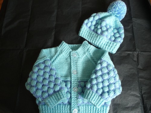 Hand knitted baby cardigan - hand, &