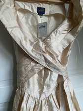 Beautiful Raw Silk Cream Gown (Ball, Wedding, Summer, Retro, Vintage) S / M