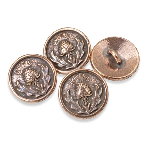 Copper thistle buttons - copper,