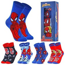 Boys 5 Pack Of Spiderman Socks In A Presentation Box Size 11.5-3 Kids