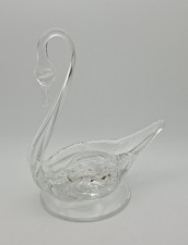 Heavy Clear Glass Swan