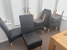 Contemporary Leather Dining Chair Set 6 Pieces