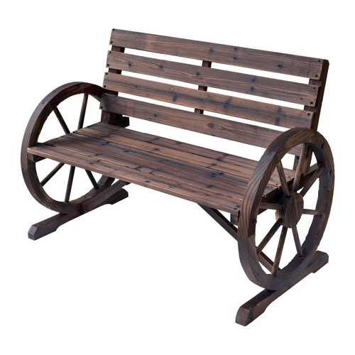Wooden front porch - front, bench