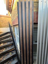 Aluwood - Oiled Brown Panel - Wooden Slats