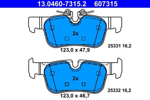 0460 7315 brake pad set - pad,