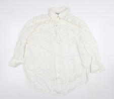 ZARA Womens Ivory Lace Long