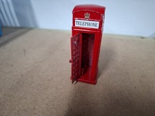 Scalextric Scenery Red Telephone Box Approx 1/32 Diecast And Glazed.Opening Door
