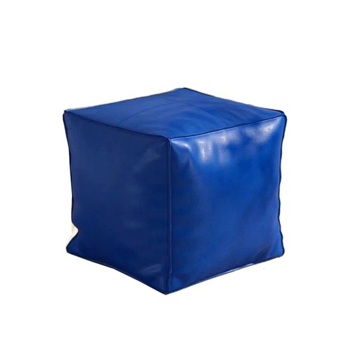 Unstuffed leather footstool - pu,