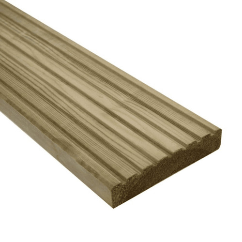 Green treated softwood deck - treated,