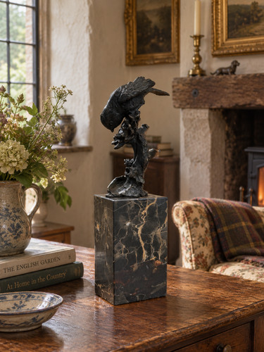 Bronze sculpture bird - sculpture, on
