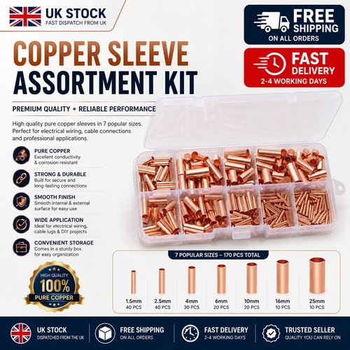 250pcs copper wire ferrules - copper,