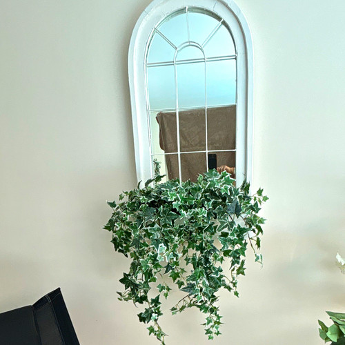 White arched windowpane - white,