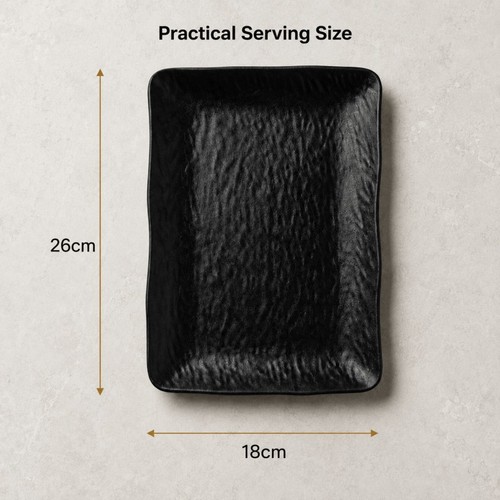 Black melamine plate 26cm - black,