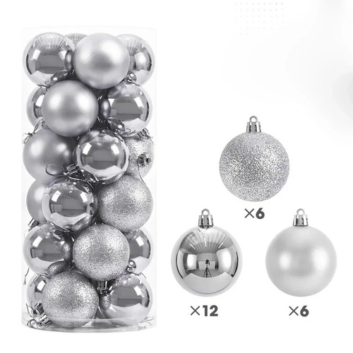24x christmas baubles - 24x, tree