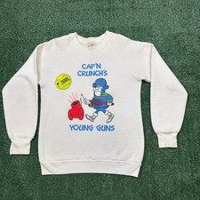 Vintage 80s Fruit Of The Loom Sweatshirt Men's Size S White Cereal Graphic