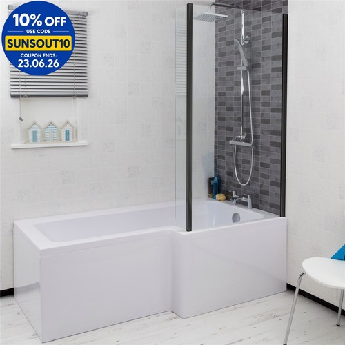 Bathroom shaped bath black - l,