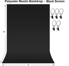 10x7 Black Screen Muslin