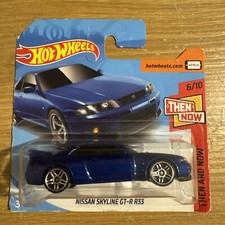 Nissan Skyline GT-R R33 Red Hot Wheels Then And Now 2018 Short Card FJV51