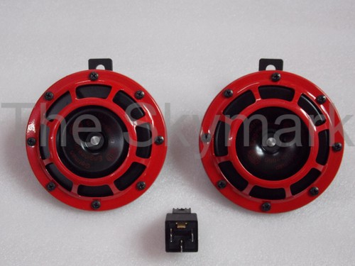 12v loud horn red compact - 12v,
