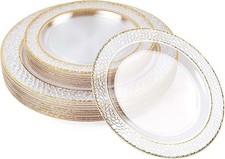 40 Reusable Gold Rim Plastic