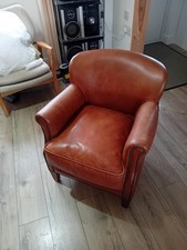 Little  Professor Halo Style  Tan Brown Cowhide   Armchair 