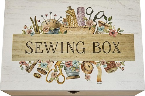 Wooden sewing box vintage - wooden,