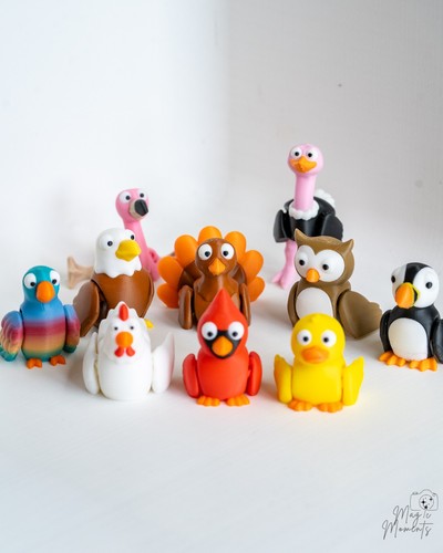 Printed bird figurines - figurines,